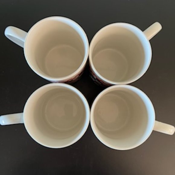 Set of 4 Vintage  Coca Cola Checkerboard  Logo Mugs 1996 ~ Gibson Design ~ Coke - Picture 6 of 8